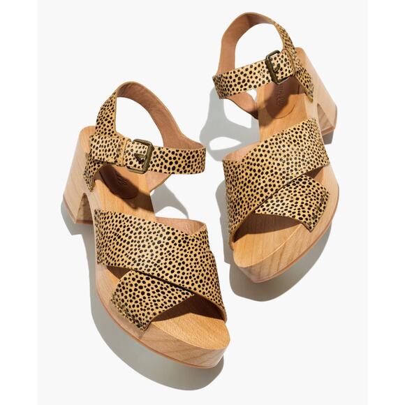 Madewell The Johanna Crisscross Clog Sandal in Spotted Calf Hair - Picture 5 of 5